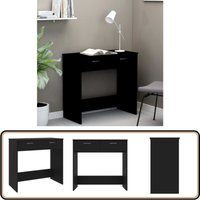 Schreibtisch Schwarz 80x40x75 cm Holzwerkstoff - Schwarzer Schreibtisch - Schreibtisch Schwarz - Holzwerkstoff Tisch - Schreibtisch Mit Schubladen von VIDAXL