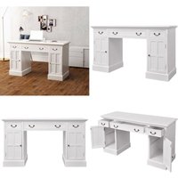 Schreibtisch Sekretär Weiß 140 x 48 x 80 cm - Bürostuhl - Schreibtisch - Holz Möbel - Weiße Möbel - Wohnzimmermöbel - Home & Living von VIDAXL