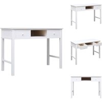 Vidaxl - Schreibtisch Weiß 108x45x76 cm Massivholz Paulownia - Holzsreibtisch - Schreibtisch Weiß - Paulownia Holz - Bürotischl - Computertisch Vidaxl - Schreibtisch Weiß 108x45x76 cm Massivholz Paulownia - Holzsreibtisch - Schreibtisch Weiß - Paulownia Holz - Bürotischl - Computertisch von VIDAXL