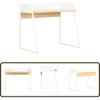 Vidaxl - Schreibtisch Weiß und Eiche 90x60x88 cm - Schreibtisch - Weißer Schreibtisch - Eichenschreibtisch - Home Office Möbel - Bürostuhl von VIDAXL
