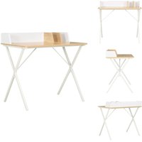 Vidaxl - Schreibtisch Weiß und Natur 80x50x84 cm - Schreibtisch - Weißer Schreibtisch - Holzschiebtisch - Bürostuhl - Home Office Vidaxl - Schreibtisch Weiß und Natur 80x50x84 cm - Schreibtisch - Weißer Schreibtisch - Holzschiebtisch - Bürostuhl - Home Office von VIDAXL