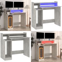 Vidaxl - Schreibtisch mit LEDs Betongrau 97x45x90 cm Holzwerkstoff - Bürostuhl - Schreibtischlampe - Home Office - Arbeitsplatzgestaltung Vidaxl - Schreibtisch mit LEDs Betongrau 97x45x90 cm Holzwerkstoff - Bürostuhl - Schreibtischlampe - Home Office - Arbeitsplatzgestaltung von VIDAXL
