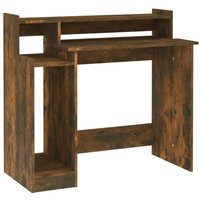 Computertisch,Schreibtisch mit LEDs Räuchereiche 97x45x90 cm Holzwerkstoff Vidaxl von VIDAXL