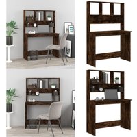 Vidaxl - Schreibtisch mit Regal Räuchereiche 102x45x148 cm Holzwerkstoff - Bürostuhl - Schreibtisch - Home Office - Arbeitsplatzgestaltung von VIDAXL