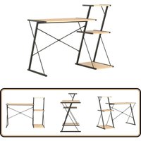 Schreibtisch mit Regal Schwarz und Eiche 116×50×93 cm - Bürostuhl - Schreibtisch - Home Office - Computerarbeitsplatz - Ergonomischer Stuhl von VIDAXL