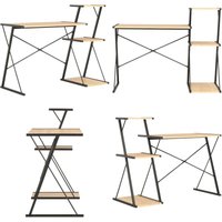 Vidaxl - Schreibtisch mit Regal Schwarz und Eiche 116×50×93 cm - Bürostuhl - Schreibtisch - Home Office - Computerarbeitsplatz - Ergonomischer Stuhl von VIDAXL