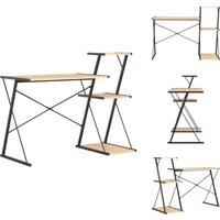 Vidaxl - Schreibtisch mit Regal Schwarz und Eiche 116×50×93 cm - Bürostuhl - Schreibtisch - Home Office - Computerarbeitsplatz - Ergonomischer Stuhl von VIDAXL