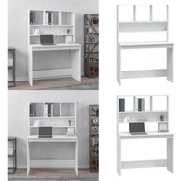 Schreibtisch mit Regal Weiß 102x45x148 cm Holzwerkstoff - Schreibtisch - Bürostuhl - Home Office - Arbeitsplatz - Weißer Schreibtisch - Home & Living Schreibtisch mit Regal Weiß 102x45x148 cm Holzwerkstoff - Schreibtisch - Bürostuhl - Home Office - Arbeitsplatz - Weißer Schreibtisch - Home & Living von VIDAXL