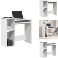 Schreibtisch mit Regalen Weiß 84x40x78 cm Holzwerkstoff - Schreibtisch - Schreibtische - Bürotisch - Computertisch von VIDAXL