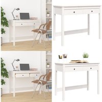 Vidaxl - Schreibtisch mit Schubladen Weiß 100x50x78 cm Massivholz Kiefer - Holz Schreibtisch - Kiefernholz Schreibtisch - Weißer Schreibtisch von VIDAXL