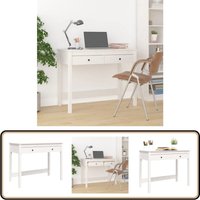 Vidaxl - Schreibtisch mit Schubladen Weiß 100x50x78 cm Massivholz Kiefer - Holz Schreibtisch - Kiefernholz Schreibtisch - Weißer Schreibtisch von VIDAXL