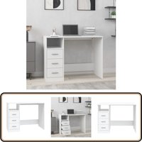Schreibtisch mit Schubladen Weiß 102x50x76 cm Holzwerkstoff - Schreibtisch - Home Office - Bürostuhl - Arbeitsplatzgestaltung - Holzwerkstoffmöbel Schreibtisch mit Schubladen Weiß 102x50x76 cm Holzwerkstoff - Schreibtisch - Home Office - Bürostuhl - Arbeitsplatzgestaltung - Holzwerkstoffmöbel von VIDAXL