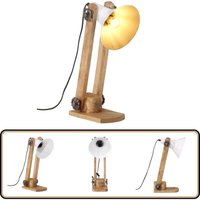 Schreibtischlampe 25 w Weiß 23x13x52 cm E27 - Tischleuchte - Industrielampen - Wohnraumleuchten - Schreibtischlampe - Mango Holzmöbel von VIDAXL