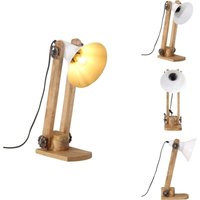 Schreibtischlampe 25 w Weiß 23x13x52 cm E27 - Tischleuchte - Industrielampen - Wohnraumleuchten - Schreibtischlampe - Mango Holzmöbel von VIDAXL