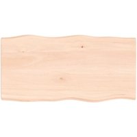 Tischplatte 100x50x(2-4) cm Massivholz Unbehandelt Baumkante Vidaxl von VIDAXL