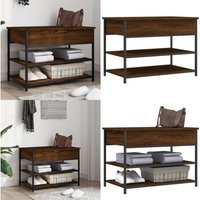 Vidaxl - Schuhbank Braun Eichen-Optik 70x42,5x50 cm Holzwerkstoff - Schuhbank - Flurbank - Eiche Optik - Holzkohle - Möbel - Home & Living von VIDAXL