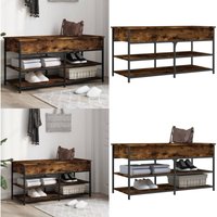 Vidaxl - Schuhbank Räuchereiche 100x42,5x50 cm Holzwerkstoff - Schuhbank - Flurbank - Holzwerkstoff Möbel - Regal - Aufbewahrungsbox - Home & Living von VIDAXL