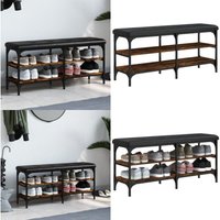 Vidaxl - Schuhbank Räuchereiche 102x32x47 cm Holzwerkstoff - Schuhbank - Flurbank - Garderobe - Einbaumöbel - Möbel Online - Home & Living von VIDAXL