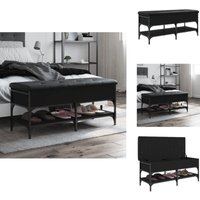 Schuhbank Schwarz 102x42x45 cm Holzwerkstoff - Schuhbank - Garderobe - Eingangsbereich Möbel - Flurbank - Aufbewahrungsbox von VIDAXL