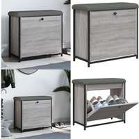 Vidaxl - Schuhbank mit Klappe Grau Sonoma 62x32x56 cm - Schuhbank - Garderobe - Eingangsbereich - Flurbank - Aufbewahrungsbox - Home & Living von VIDAXL