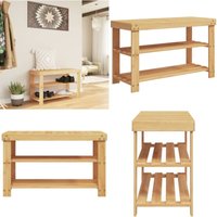 Vidaxl - Schuhregal mit 3 Ablagen 70x27,5x45 cm Bambus - Bambus Regal - Schuhregal - Garderobe - Aufbewahrungsbox - Schrank - Home & Living von VIDAXL