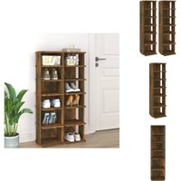 Vidaxl - Schuhregale 2 Stk. Räuchereiche 27,5x27x102 cm Holzwerkstoff - Schuhregal - Schuhschrank - Regal - Holzwerkstoffmöbel - Wohnzimmer Dekoration Vidaxl - Schuhregale 2 Stk. Räuchereiche 27,5x27x102 cm Holzwerkstoff - Schuhregal - Schuhschrank - Regal - Holzwerkstoffmöbel - Wohnzimmer Dekoration von VIDAXL