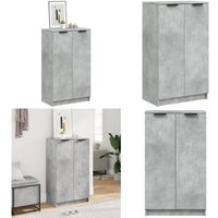 Vidaxl - Schuhschrank Betongrau 59x35x100 cm Holzwerkstoff - Schuhschrank - Holzwerkstoffmöbel - Garderobe - Einbauschrank - Schuhregal - Home & von VIDAXL