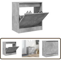 Vidaxl - Schuhschrank Betongrau 60x34x63,5 cm Holzwerkstoff - Schuhschrank - Schuhregal - Holzwerkstoffmöbel - Garderobe - Einbauschrank Vidaxl - Schuhschrank Betongrau 60x34x63,5 cm Holzwerkstoff - Schuhschrank - Schuhregal - Holzwerkstoffmöbel - Garderobe - Einbauschrank von VIDAXL