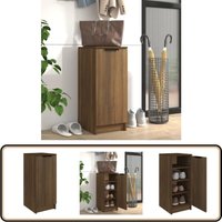 Schuhschrank Braun Eichen-Optik 30x35x70 cm Holzwerkstoff - Schuhschrank - Holzwerkstoff - Eiche Optik - Garderobe - Einbauschrank von VIDAXL
