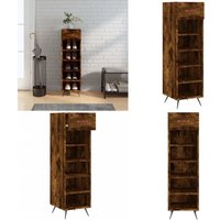 Vidaxl - Schuhschrank Räuchereiche 30x35x105 cm Holzwerkstoff - Schuhschrank - Garderobe - Einbauschrank - Regal - Wohnzimmermöbel - Home & Living von VIDAXL