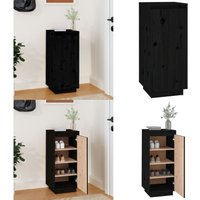 Vidaxl - Schuhschrank Schwarz 35x35x80 cm Massivholz Kiefer - Schuhschrank - Holzschoenschrank - Schuhregal - Garderobe - Einbauschrank - Home & Vidaxl - Schuhschrank Schwarz 35x35x80 cm Massivholz Kiefer - Schuhschrank - Holzschoenschrank - Schuhregal - Garderobe - Einbauschrank - Home & von VIDAXL