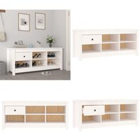 Vidaxl - Schuhschrank Weiß 110x38x45,5 cm Massivholz Kiefer - Holz Schrank - Schuhregal - Kiefernholzmöbel - Garderobe - Einbauschrank - Home & Living Vidaxl - Schuhschrank Weiß 110x38x45,5 cm Massivholz Kiefer - Holz Schrank - Schuhregal - Kiefernholzmöbel - Garderobe - Einbauschrank - Home & Living von VIDAXL