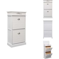 Vidaxl - Schuhschrank Weiß 50 x 28 x 98 cm Paulownia Holz - Schuhschrank - Flurmöbel - Schuhregal - Schuhorganisation - Garderobe Vidaxl - Schuhschrank Weiß 50 x 28 x 98 cm Paulownia Holz - Schuhschrank - Flurmöbel - Schuhregal - Schuhorganisation - Garderobe von VIDAXL