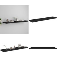 Schweberegal Schwarz 120x23,5x3,8 cm mdf - Schweberegal - Wandregal - Regal Schwarz - Waben-MDF - Metallregal - Home & Living von VIDAXL
