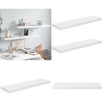 Schweberegale 2 Stk. Hochglanz-Weiß 90x23,5x3,8 cm mdf - Schweberegale - Wandregal - Regal - Wohnwand - Möbel - Home & Living von VIDAXL