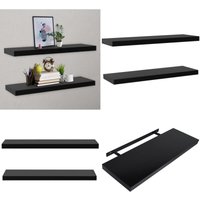 Schweberegale 2 Stk. Schwarz 120x20x3,8 cm - Schweberegale - Wandregale - Schwarze Regale - Möbel Deko - Wohnraum Organisation - Home & Living Schweberegale 2 Stk. Schwarz 120x20x3,8 cm - Schweberegale - Wandregale - Schwarze Regale - Möbel Deko - Wohnraum Organisation - Home & Living von VIDAXL