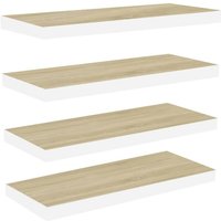 Schweberegale 4 Stk. Wandregale Eiche und Weiß 80x23,5x3,8 cm mdf vidaXL von BONNEVIE