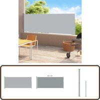 Vidaxl - Seitenmarkise Ausziehbar 180x500 cm Grau - Terrassenüberdachung - Markise - Gartensonnenblende - Sonnenschutz Für Terrasse - Balkonabdeckung von VIDAXL