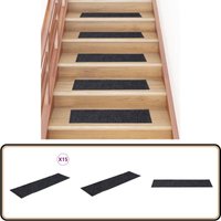Selbstklebende Treppenmatten 15 Stk. Rechteckig 76x20 cm Grau - Stufenmatten - Treppenläufer - Treppenschutz - Anti-Rutschmatte - Nadelvliesmatte von VIDAXL