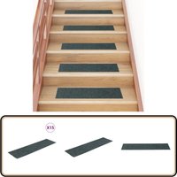 Selbstklebende Treppenmatten 15 Stk. Rechteckig 76x20 cm Grün - Stufenmatten - Treppenläufer - Treppenschutz - Anti-Rutschmatte - Nadelvliesmatte von VIDAXL