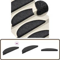 Selbstklebende Treppenmatten 5 Stk. Anthrazit 56x17x3 cm - Stufenmatte - Treppenmatte - Anti-Rutsch Matte - Treppenläufer - Nadelvlies von VIDAXL