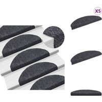 Vidaxl - Selbstklebende Treppenmatten 5 Stk. Dunkelgrau 65x21x4 cm - Treppenmatten - Stufenmatten - Laufmatten - Treppenschutz - Anti-Rutschmatte von VIDAXL