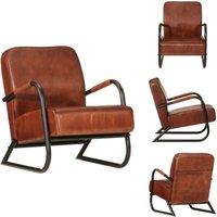 Sessel Braun Echtleder - Ledersessel - Esszimmerstuhl - Wohnzimmersessel - TV-Sessel - Designer Sessel von VIDAXL