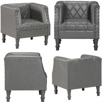 Vidaxl - Sessel Grau Echtes Ziegenleder - Ledersessel - Vintage Stil - Grau - Sessel - Lounge Chair - Home & Living Vidaxl - Sessel Grau Echtes Ziegenleder - Ledersessel - Vintage Stil - Grau - Sessel - Lounge Chair - Home & Living von VIDAXL