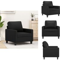 Sessel Schwarz 60 cm Kunstleder - Esszimmerstuhl - Lounge Chair - Couchtisch - Wohnzimmersofa - Schwarzes Leder von VIDAXL