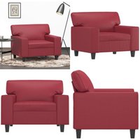 Vidaxl - Sessel Weinrot 60 cm Kunstleder - Sessel - Wohnzimmersofa - Ledercouch - Weinrot - Kunstleder - Home & Living von VIDAXL