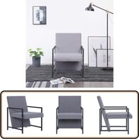 Vidaxl - Sessel mit Verchromten Füßen Hellgrau Stoff - Esszimmerstuhl - Wohnzimmersessel - Designerstuhl - Grauer Sessel - Moderner Sessel von VIDAXL