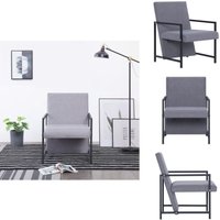 Vidaxl - Sessel mit Verchromten Füßen Hellgrau Stoff - Esszimmerstuhl - Wohnzimmersessel - Designerstuhl - Grauer Sessel - Moderner Sessel von VIDAXL