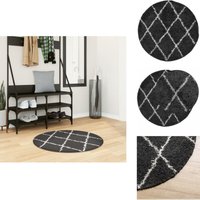 Vidaxl - Shaggy-Teppich pamplona Hochflor Modern Schwarz Creme ø 80 cm - Shaggy-Teppich - Hochflor-Teppich - Wohnzimmerteppich - Schlafzimmersteppich Vidaxl - Shaggy-Teppich pamplona Hochflor Modern Schwarz Creme ø 80 cm - Shaggy-Teppich - Hochflor-Teppich - Wohnzimmerteppich - Schlafzimmersteppich von VIDAXL