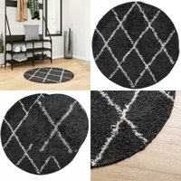 Vidaxl - Shaggy-Teppich pamplona Hochflor Modern Schwarz Creme ø 80 cm - Shaggy-Teppich - Hochflor-Teppich - Wohnzimmerteppich - Schlafzimmersteppich Vidaxl - Shaggy-Teppich pamplona Hochflor Modern Schwarz Creme ø 80 cm - Shaggy-Teppich - Hochflor-Teppich - Wohnzimmerteppich - Schlafzimmersteppich von VIDAXL